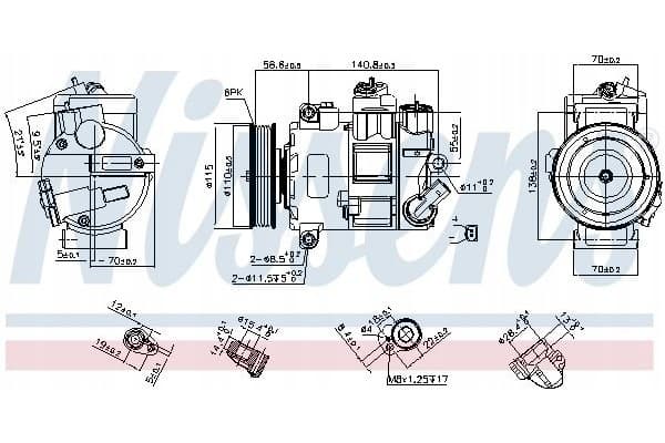 Compresor de aire acondicionado Nissens 890632 nuevo 8