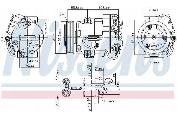 Compresor de aire acondicionado Nissens 890058 nuevo 6