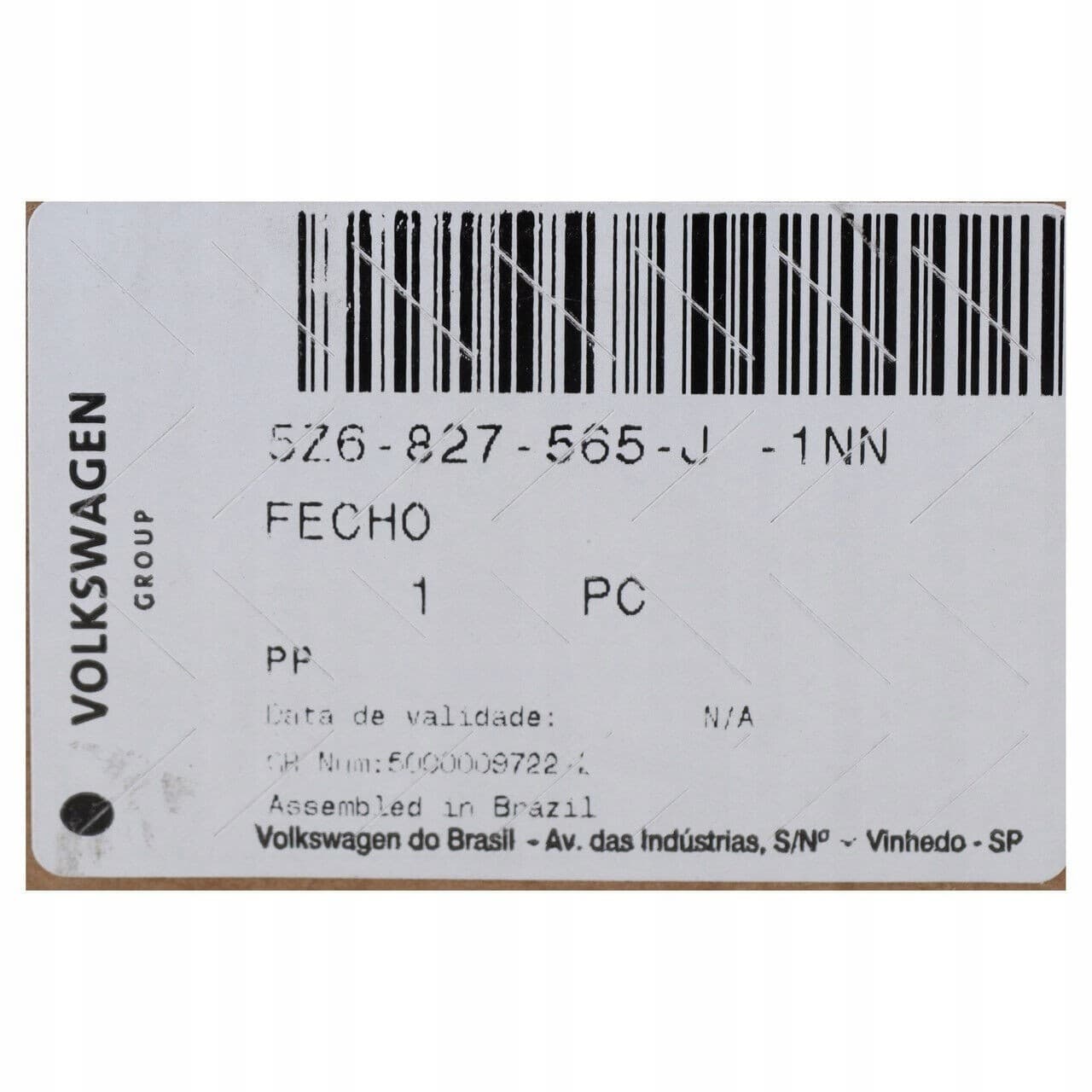 Cubierta de cerradura del maletero VW Fox 5Z para MY 2012 nuevo 5