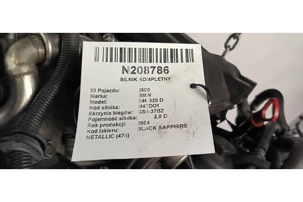 Motor Completo M47T 2.0 D 149 CV BMW E46 320 D usado 3