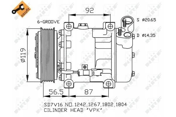 Compresor de Aire Acondicionado - Nrf 32198 nuevo 3