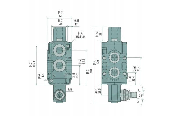 Válvulas manuales Granit 6/2 vías DV90/B/6/KZ usado 4