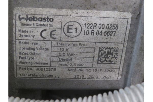 Kit Adicional Webasto 9021037E Evo Diesel usado 2