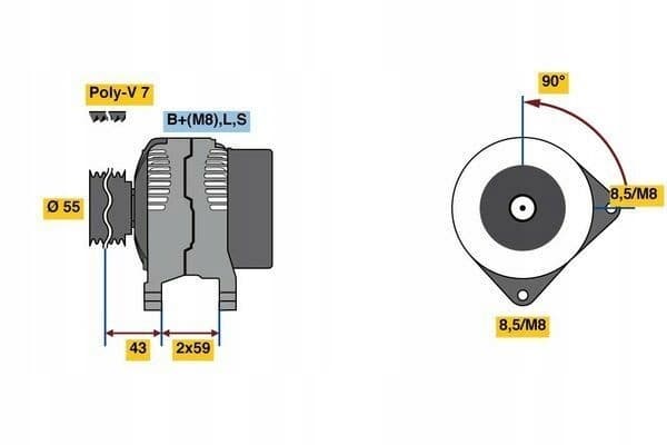 Alternador Bosch 0 986 081 220 nuevo