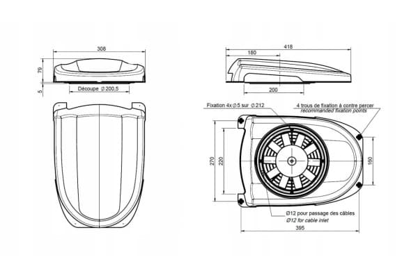 Ventilador de techo A3003 Finland 12V usado 2
