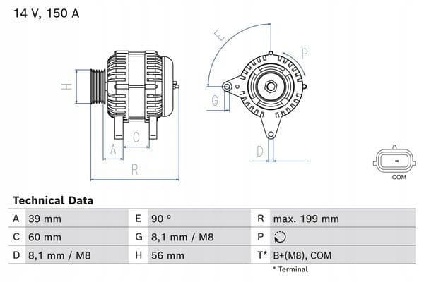Alternador Bosch 0 986 084 070 usado 3