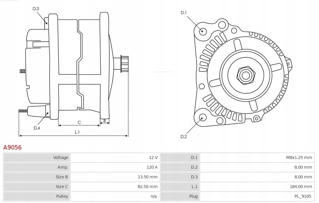 Alternador As-Pl A9056 nuevo 6