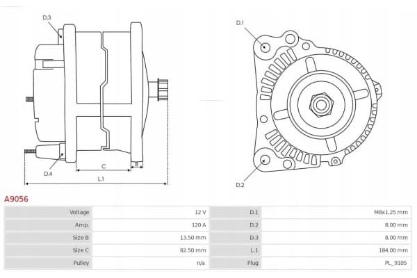 Alternador As-Pl A9056 usado 6