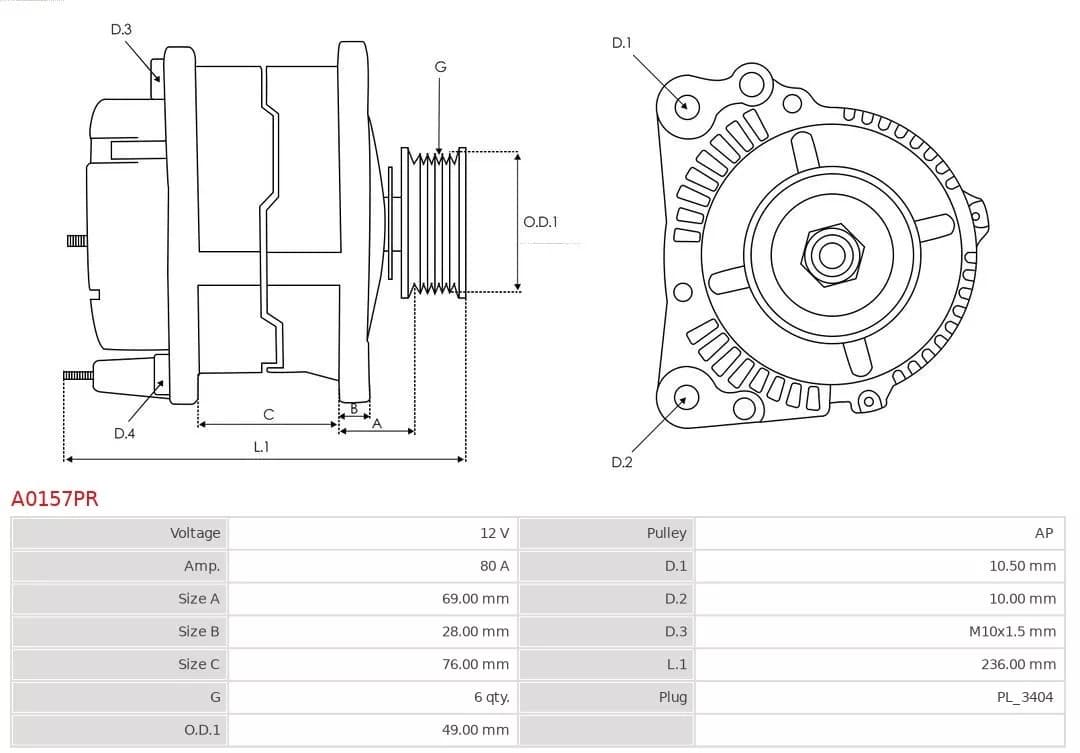 Alternador As-Pl A0157PR nuevo 6