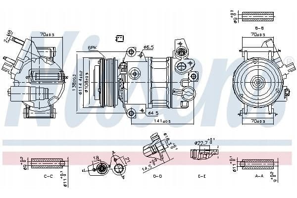 Compresor de aire acondicionado Nissens 890786 nuevo 2