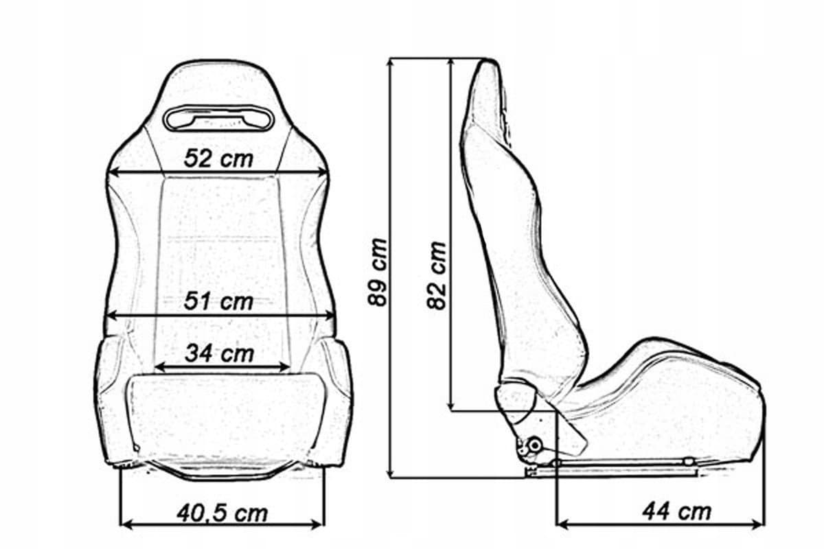Asiento Deportivo Bucket R-Look Cuero Negro nuevo 8