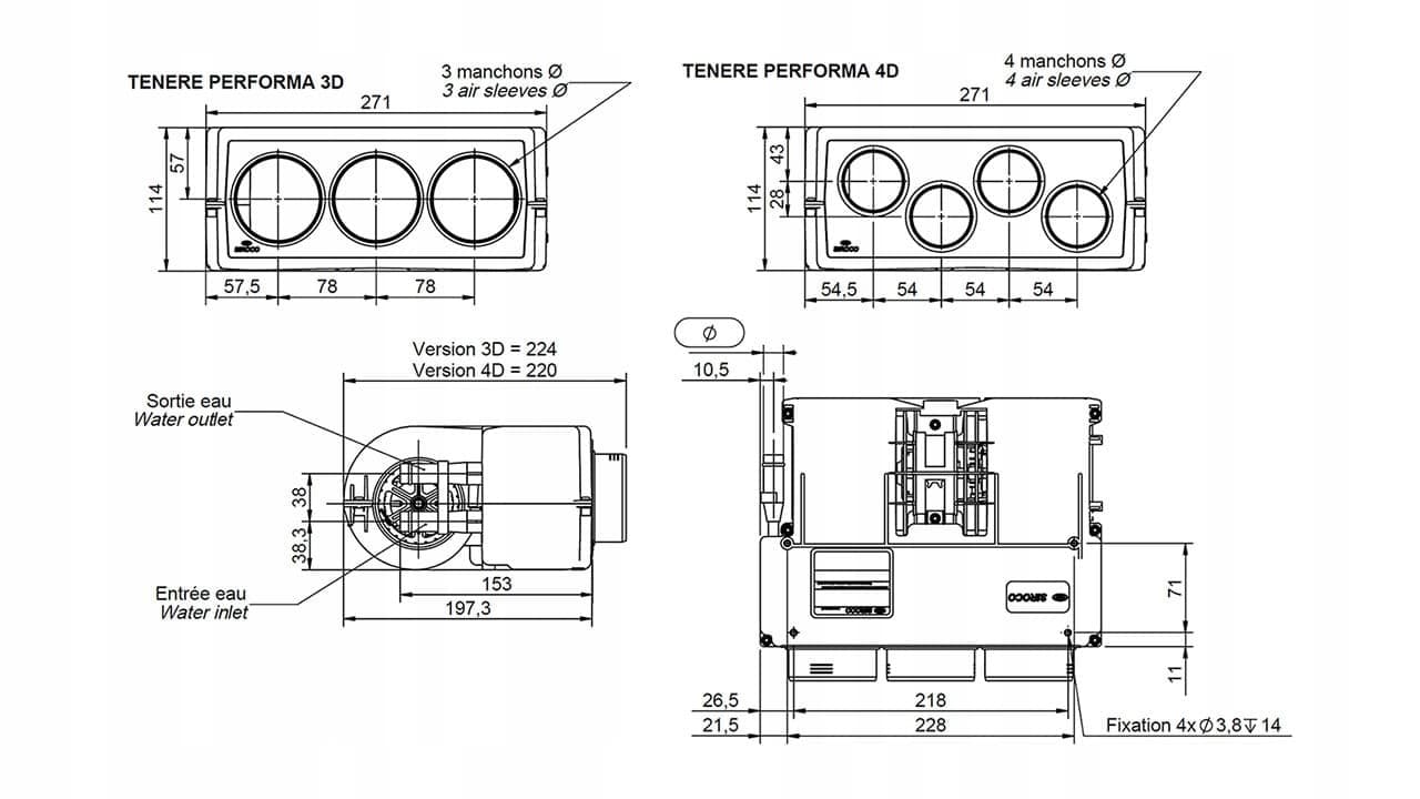 Calefactor Sirocco Tenere Performa 3D60 12V nuevo 2