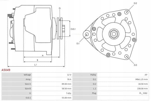 Alternador As-Pl A5049PR usado 10