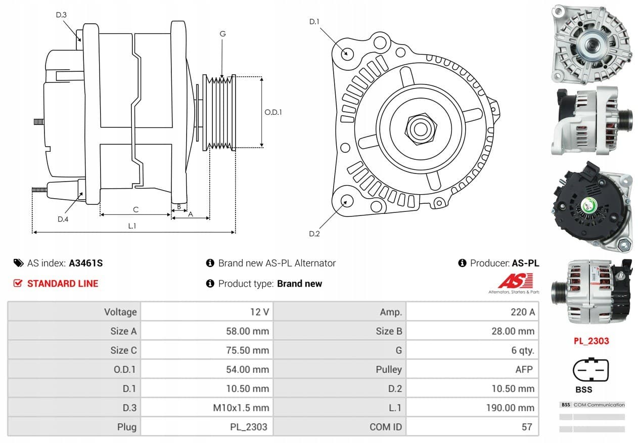 Alternador As-Pl A3461S nuevo 5