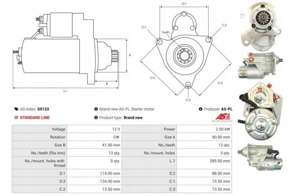 Motor de Arranque As-Pl S9133 usado 5