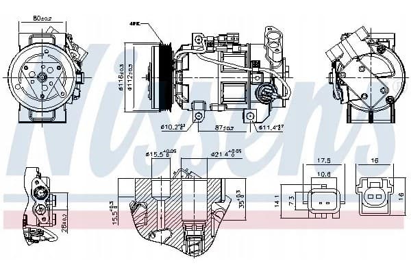 Compresor de aire acondicionado Nissens 891251 nuevo 8