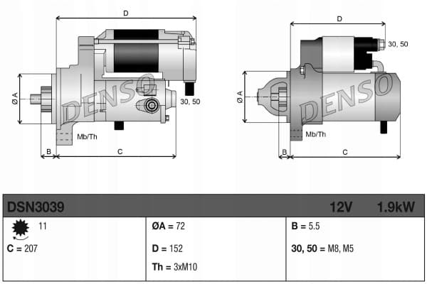 Motor de arranque Denso DSN3039 usado 4