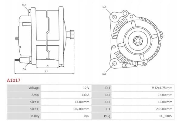 Alternador As-Pl A1017 nuevo 6
