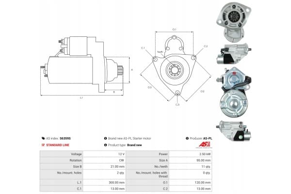 Motor de arranque As-Pl S6359S usado 5