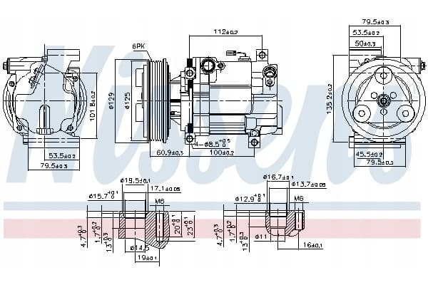 Compresor de aire acondicionado Nissens 89549 nuevo 3