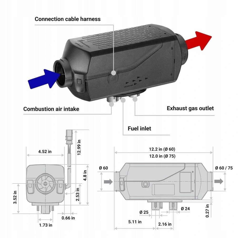 Eberspacher Airtronic S3 Commercial AS3 D2L 24V nuevo 4