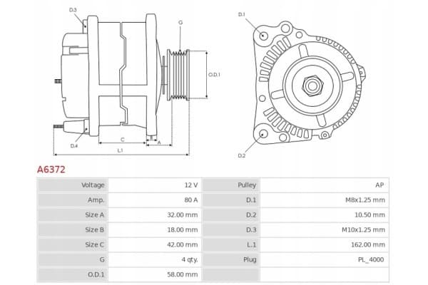 Alternador A6372 As-Pl usado 5