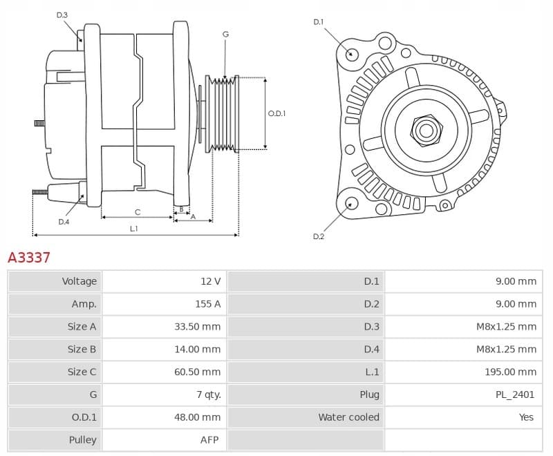 Alternador As-Pl A3337 nuevo 5