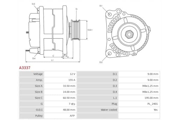 Alternador As-Pl A3337 usado 5