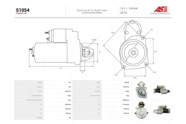 Motor de arranque As-Pl S1054 usado 5