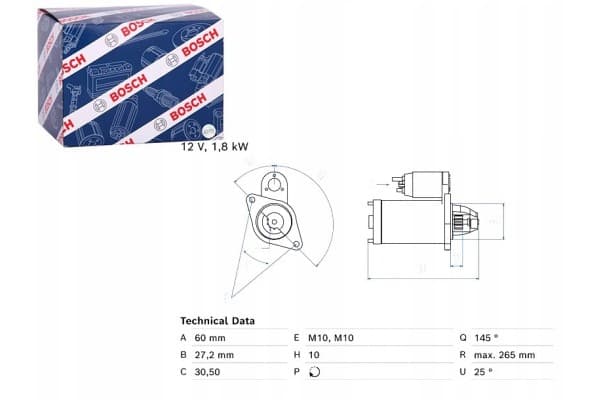 Motor de arranque Bosch 0 986 024 820 nuevo 3