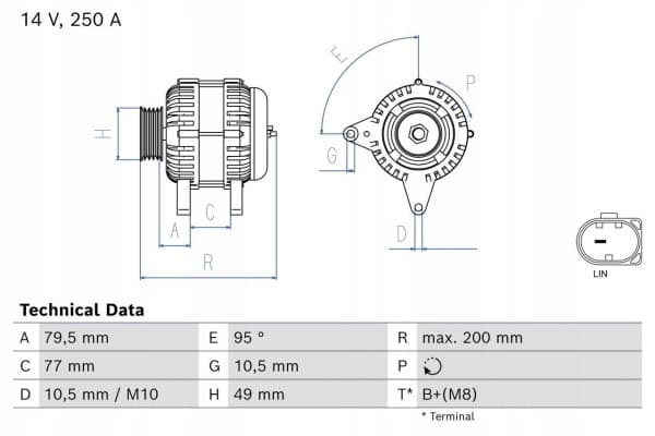 Alternador Bosch 0 986 086 360 usado 2