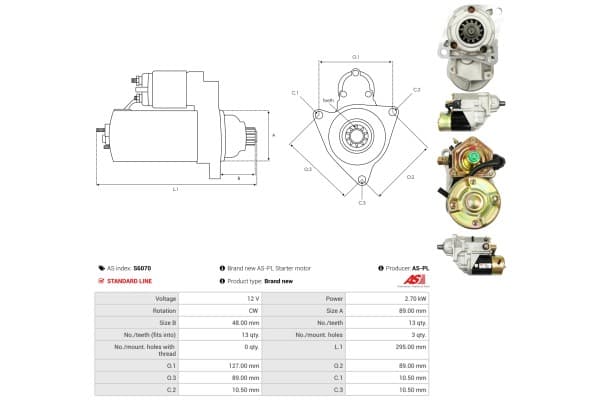 Motor de arranque As-Pl S6070 usado 5