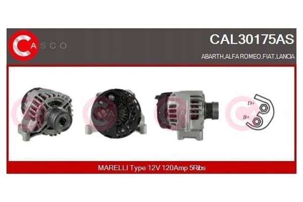 Alternador 12V 120A - Casco CAL30175AS nuevo 2