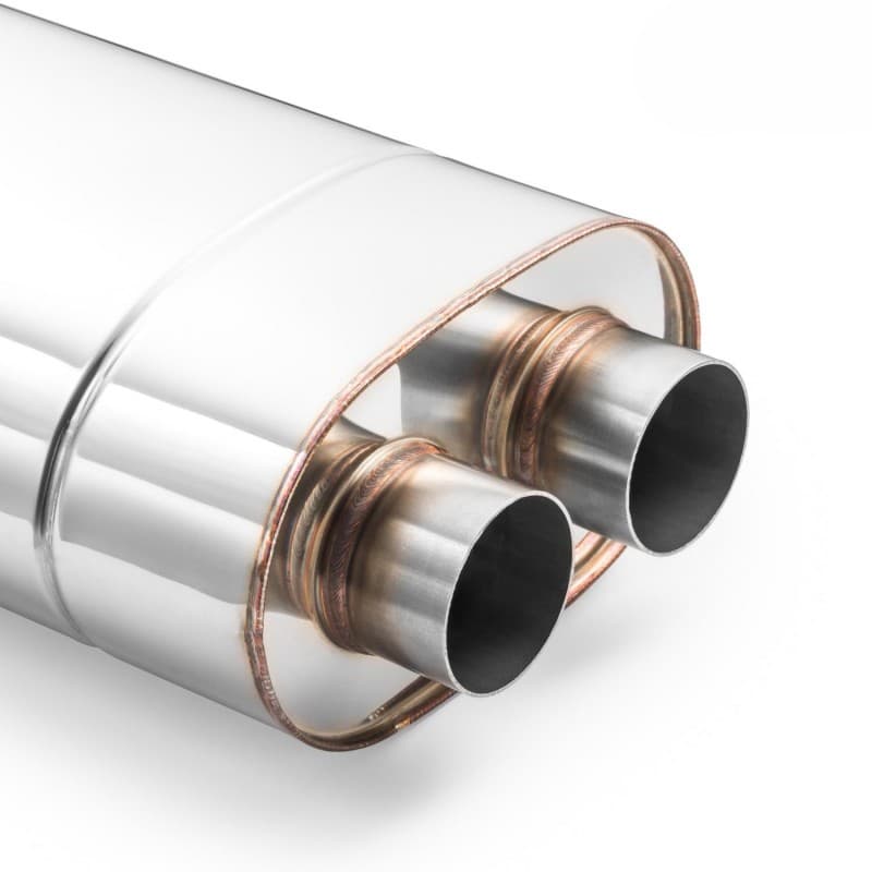 Silenciador Oval RM Motors E006 2x63mm longitud 35cm Doble nuevo 3