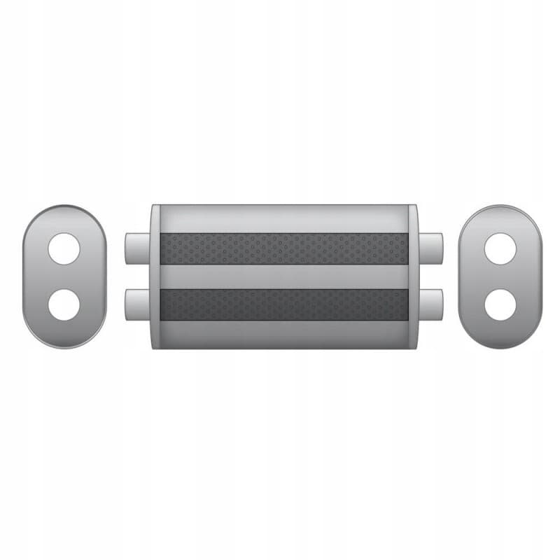 Silenciador Oval RM Motors E006 2x63mm longitud 35cm Doble nuevo 5