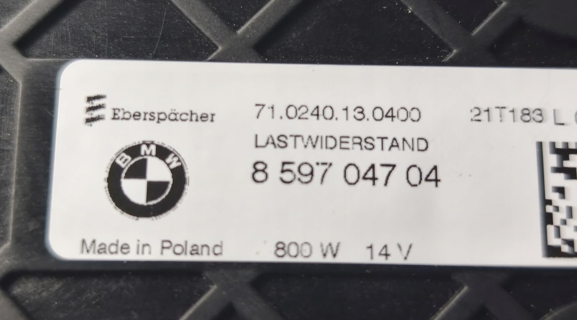 Calefactor Webasto BMW X1 X2 F39 F45 F48 F54 F60 nuevo 4