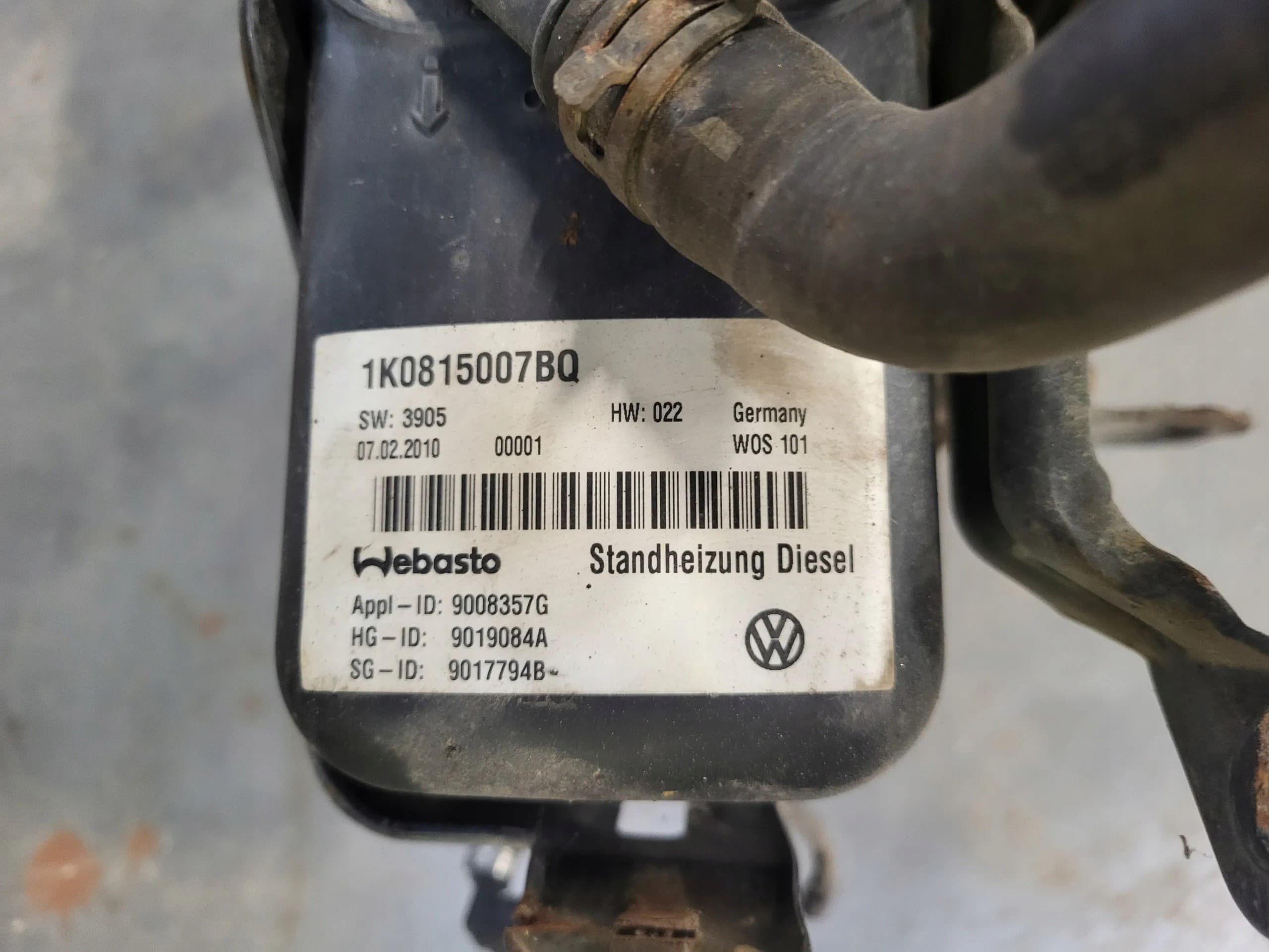 Webasto Thermo Top V VW Touran Caddy 1K0815007BQ usado 3