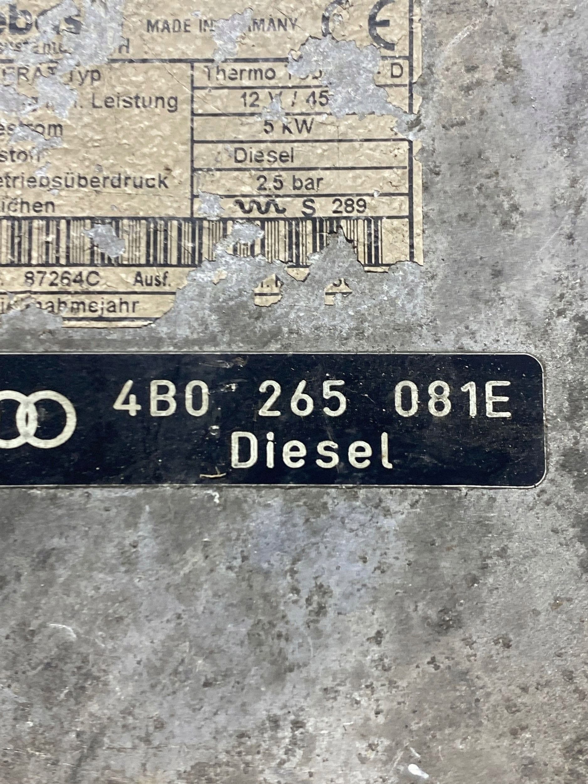 Calefactor estacionario (Webasto) Audi A6 S6 C6 4F 4B0265081E usado 5