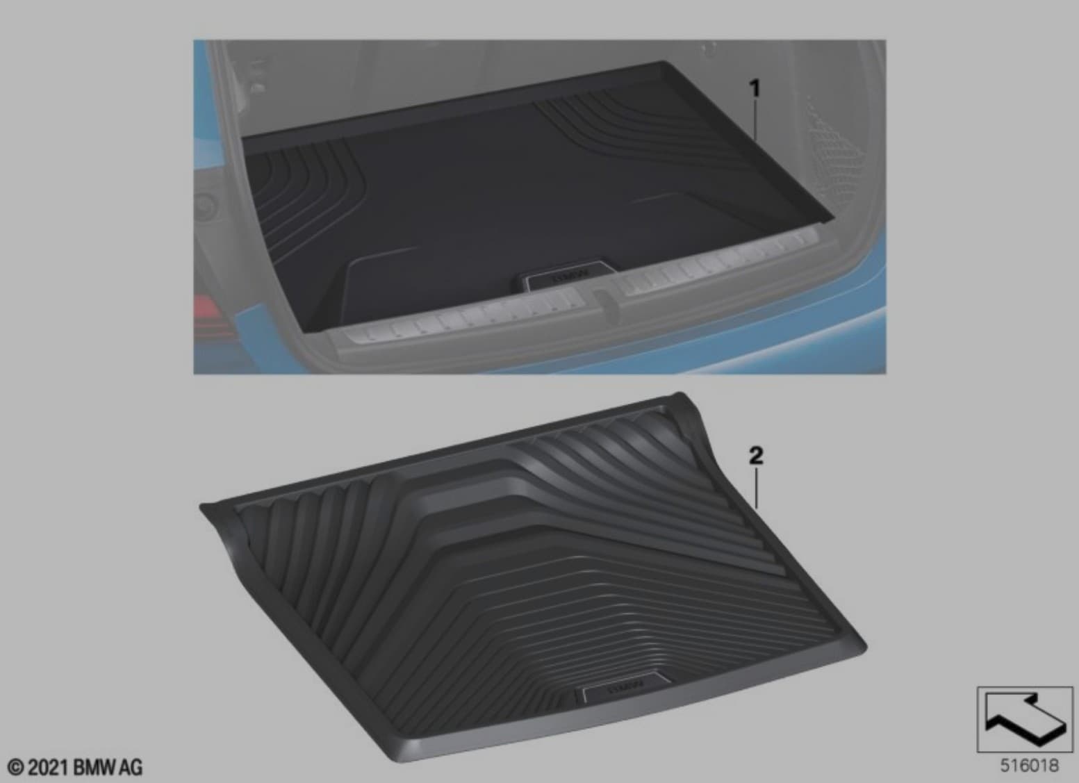 Alfombrilla Moldeada para Maletero BMW F44 Original nuevo 3