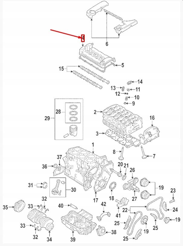 Tapa de Válvulas Volkswagen CC con Junta 03H103429L Original nuevo 5