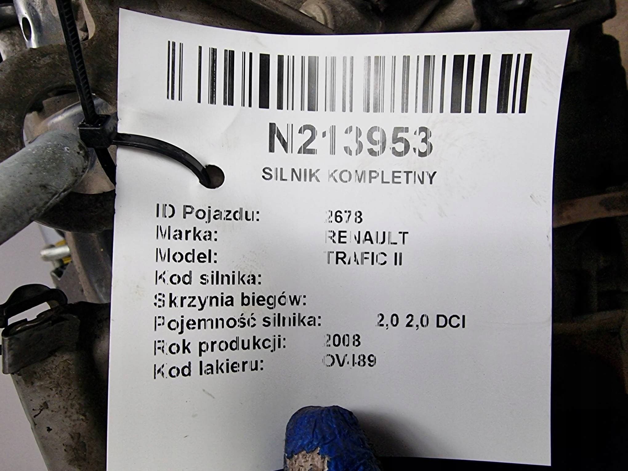 Motor Completo M9RD761 2.0 DCI 114 CV Renault Trafic II usado 2