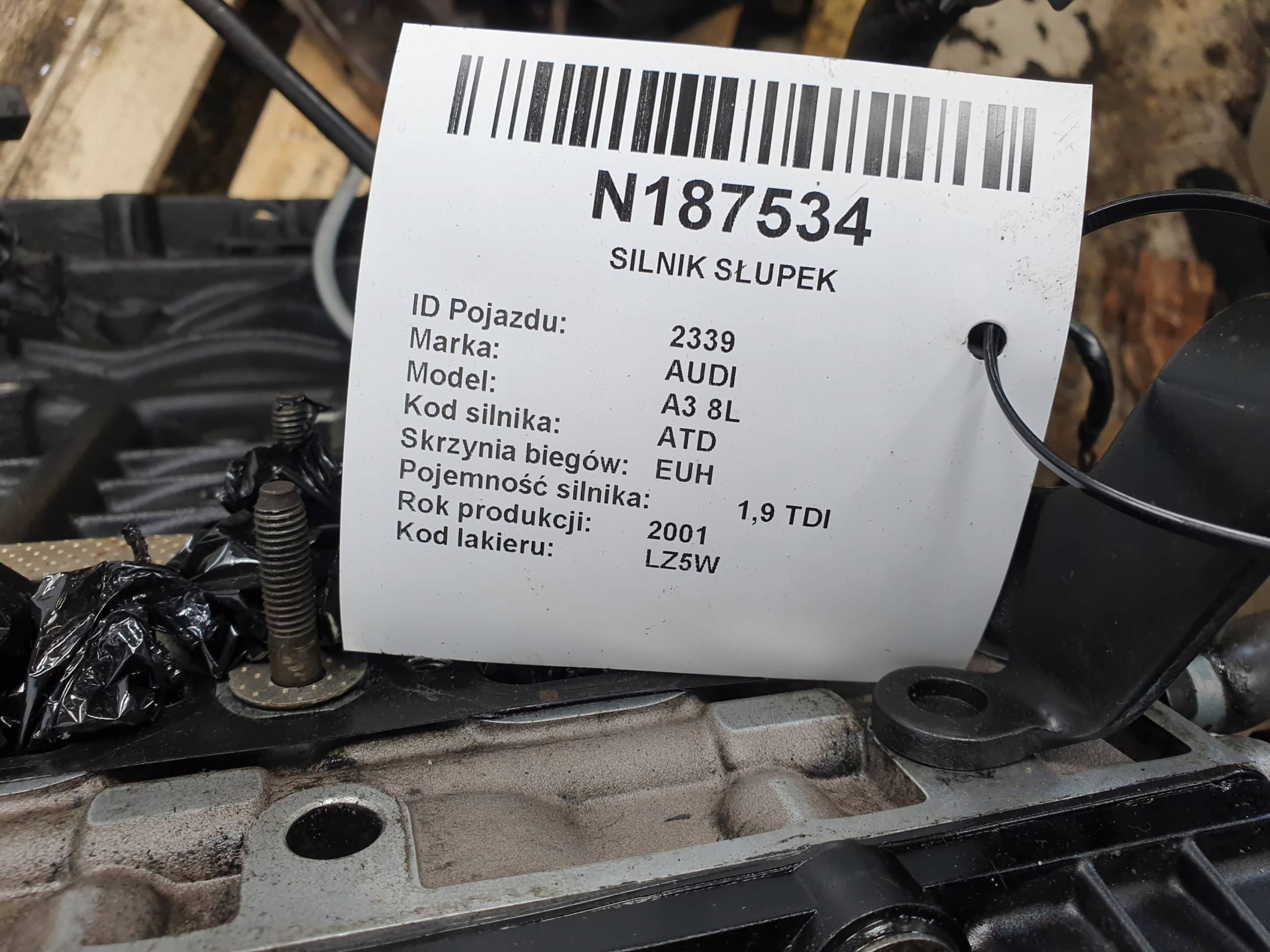 Motor trasero Atd 1.9 TDI 100 CV Audi A3 8L usado 2