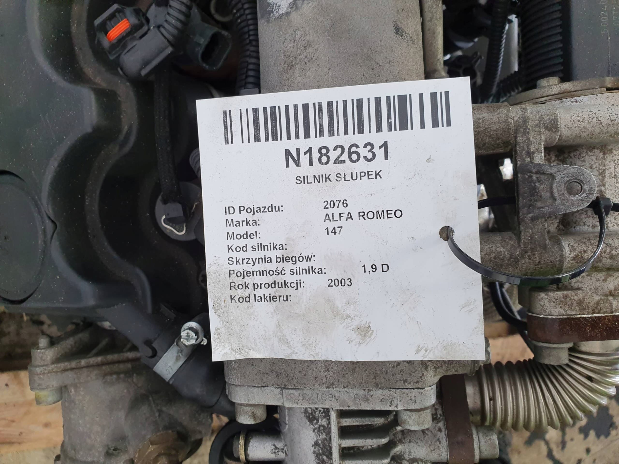 Motor trasero 1.9 Jtd Alfa Romeo 147 usado 3