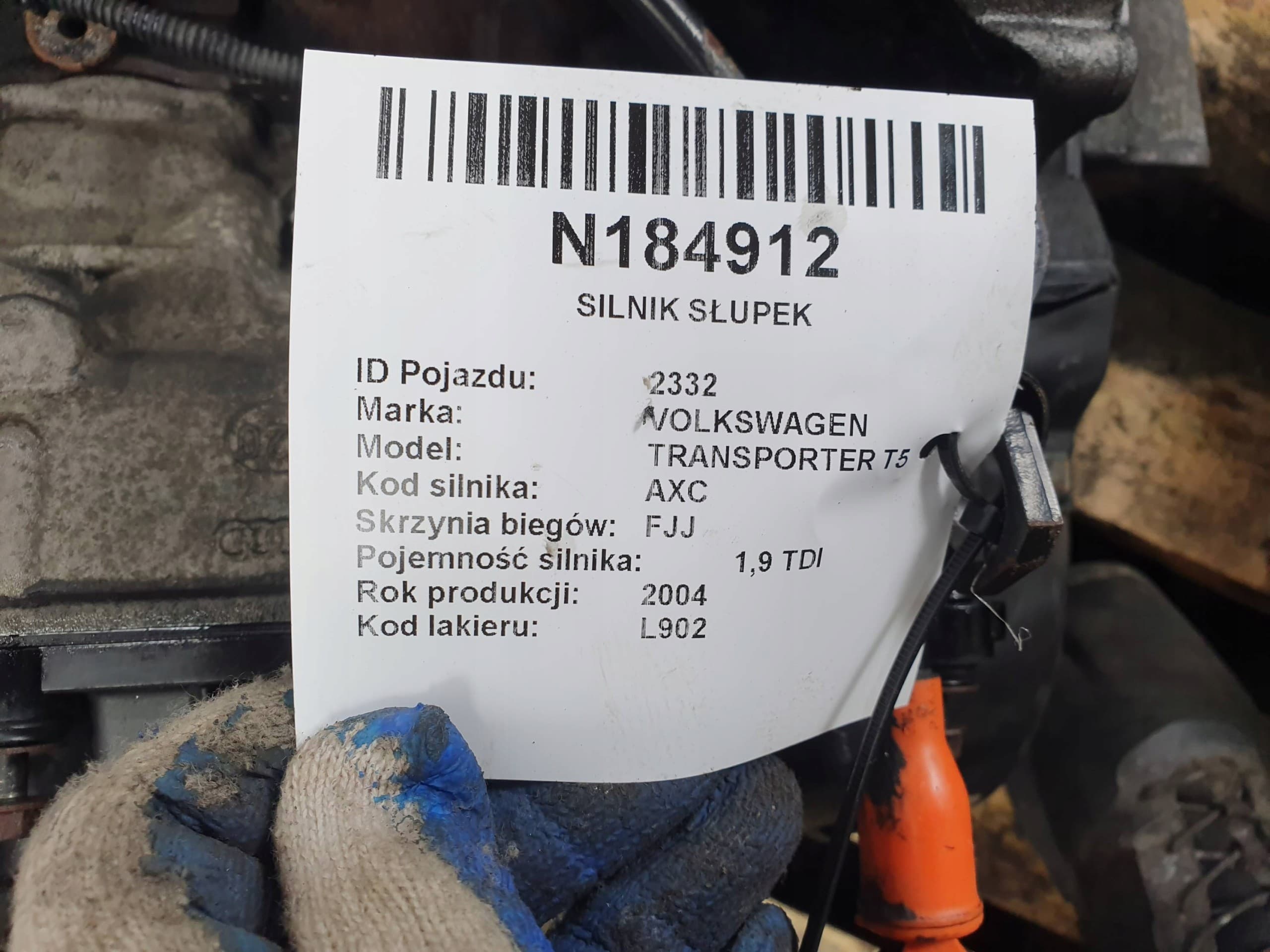 Motor 1.9 TDI Axc 85 CV Volkswagen Transporter T5 usado 2