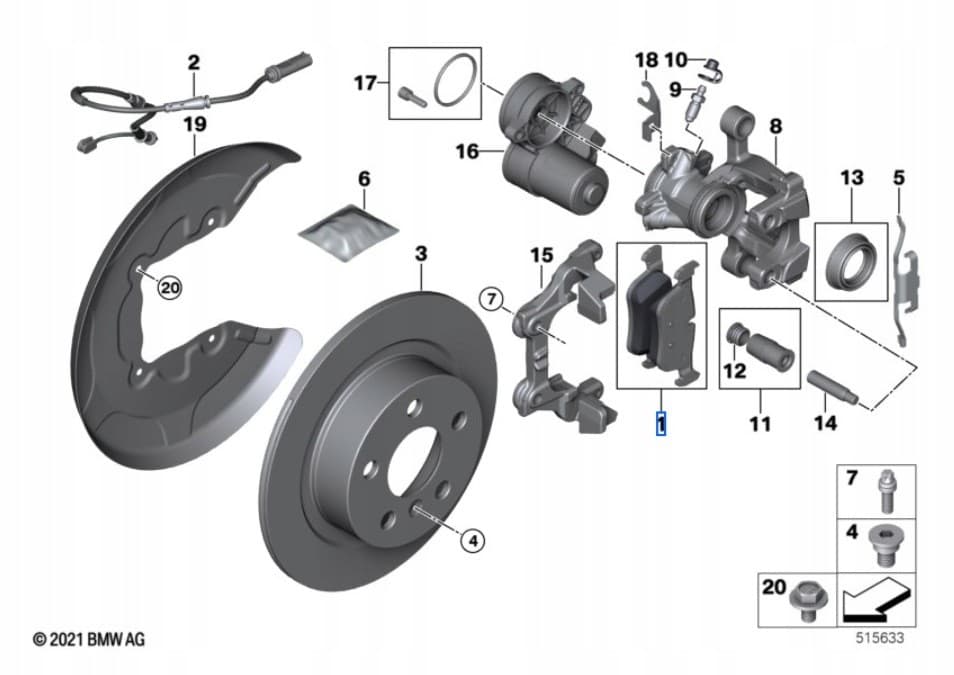 Pastillas de freno traseras BMW 34201543683 nuevo