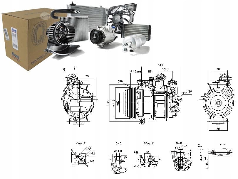 Compresor de aire acondicionado Nissens 890919 nuevo 9
