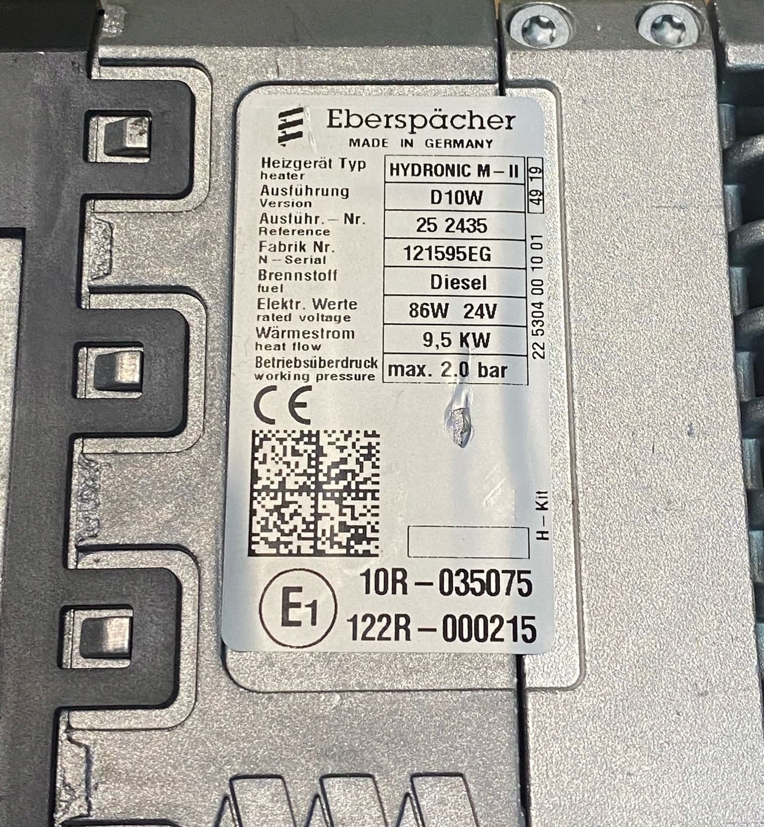 Hydronic M-Ii D10W 24V 86W Eberspaecher nuevo 3