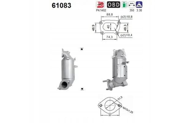 Catalizador AS 61083 Euro Emisión 6 nuevo 2