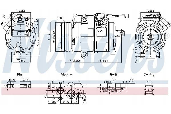 Compresor de aire acondicionado Nissens 891060 nuevo 2