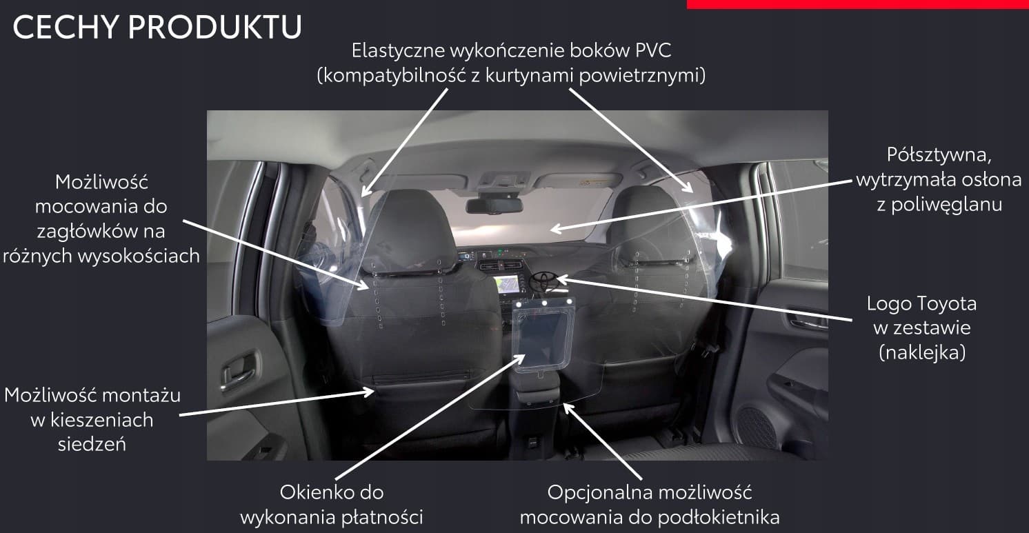 Compartimento protector para pasajeros taxi RAV4 5ª generación policarbonato Toyota OE nuevo 4